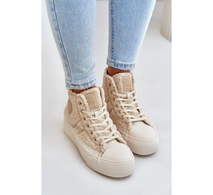 Zateplené Dámské Tenisky S Kožíškem  Big Star Béžové model 21675253 - Big Star Shoes