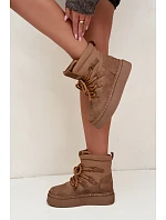 Dámské sněhule na platformě na šněrování Big Star model 22539816 Camel - Big Star Shoes Dámské sněhule na platformě na šněrování Big Star model 22539816 Camel - Big Star Shoes