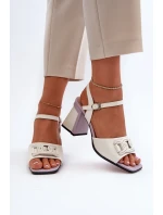 Sandále na podpätku model 195418 Step in style Sandále na podpätku model 195418 Step in style