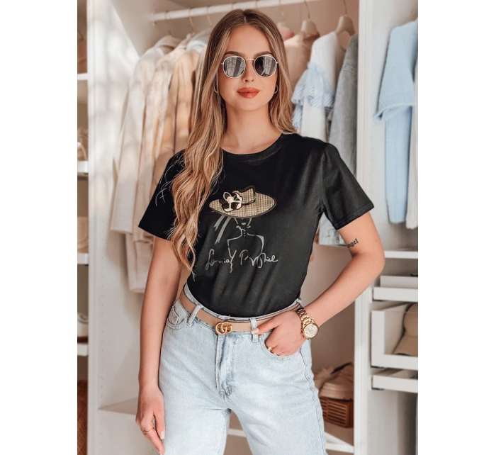 Dámské tričko s potiskem černá Dstreet model 21986824 - FashionStreet Dámské tričko s potiskem černá Dstreet model 21986824 - FashionStreet