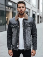 Pánská zateplená džínová bunda černá model 21995299 - Dstreet