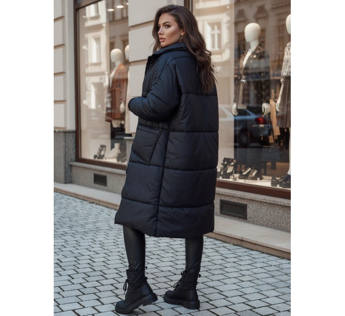 Dámský oversize kabát prošívaný černý Dstreet model 21995428 - FashionStreet Dámský oversize kabát prošívaný černý Dstreet model 21995428 - FashionStreet