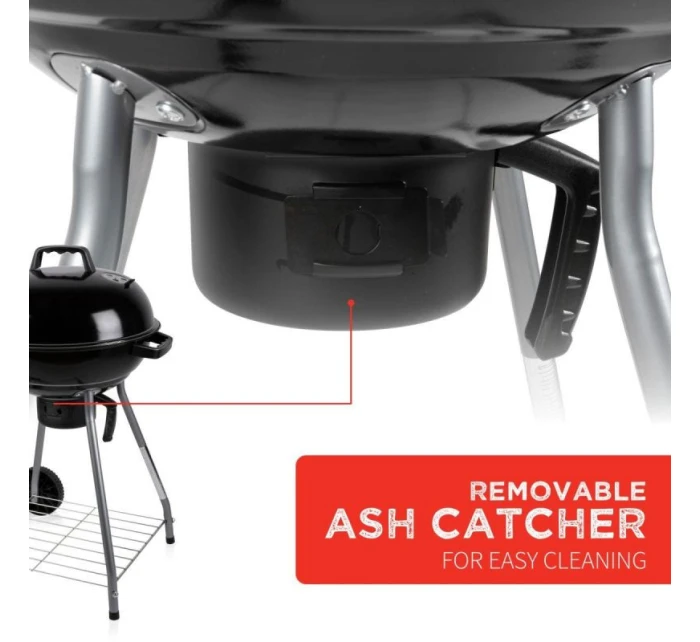 GUĽOVÝ ZÁHRADNÝ GRIL REX STEEL 46CM S POPOLNÍKOM