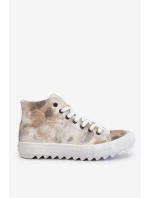 Dámské tenisky High Big Star model 21608921 Bílá a zelená - Big Star Shoes Dámské tenisky High Big Star model 21608921 Bílá a zelená - Big Star Shoes