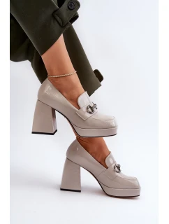 dámské polobotky na podpatku šedé D&A model 21655802 - S.Barski