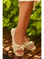 Dámské Sandály S Ozdobami model 21665108 Béžové - S.Barski