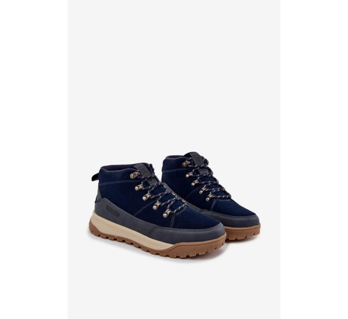 Zamszowe Buty Trekkingowe Męskie Big Star SS174264 Granatowe