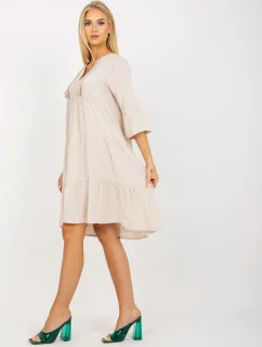 Šaty D73761M30214A1EN svetlo béžové