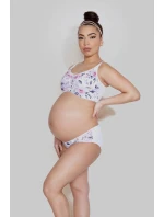 Dámska podprsenka dojčiaca top Easy Bra MAMA basic biela s kvetmi - Mitex