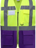 Yoko HVW 801 Hi-Vis multifunkčná vesta 79.W801 hi vis žltá/fialová