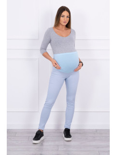 Tehotenské nohavice, farebná džínsovina studená modrá