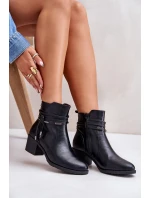 Dámské boty na podpatku z podšívkou černé model 21672432 - Boto