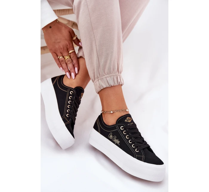 Dámské textilní tenisky na platformě model 21693274 černé - Lee Cooper