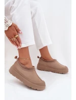 Dámske snežnice na platforme s nízkym zvrškom Izamine - tmavo béžové