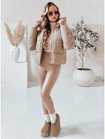Dámská prošívaná zimní bunda SNOWLIKE s kapucí světle béžová FashionStreet TY4931