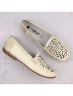 Pohodlné kožené poltopánky Rieker W RKR658 beige