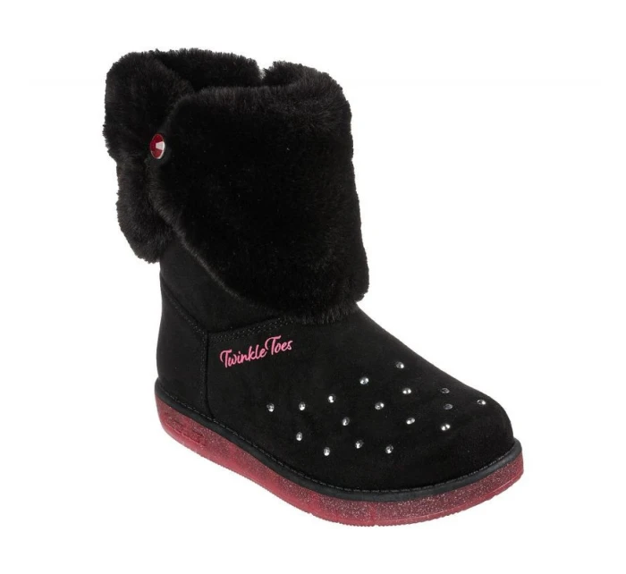 Topánky Skechers GLITZY GLAM COZY CUDDLERS JR 314851L-BLK