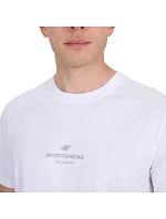 Pánske tričko 4F M2961 biele 4FWAW25TTSHM2961 10S pánske