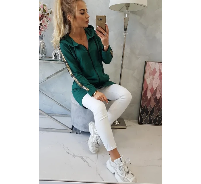 Mikina se zipem na zádech zelená