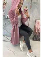 Tmavě růžová bunda oversize s kapucí