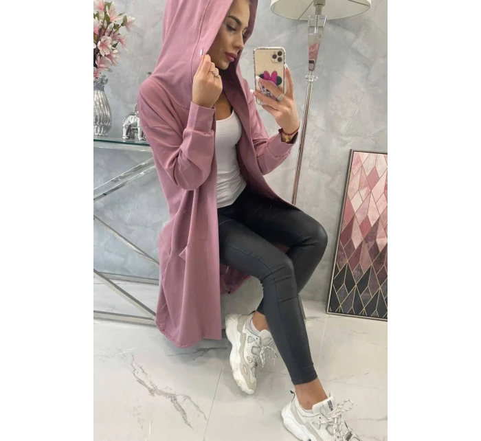 Tmavě růžová bunda oversize s kapucí