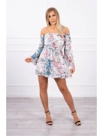 Kvetinové šaty vo farbe ecru