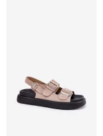 Semišové dámské sandály s přezkami Big Star model 21694384 světle růžové - Big Star Shoes
