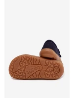 Dětské domácí pantofle Barefoot Canvas model 22007244 Tmavě modré - Froddo