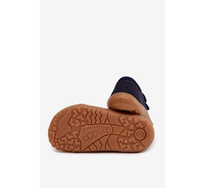 Dětské domácí pantofle Barefoot Canvas model 22007244 Tmavě modré - Froddo