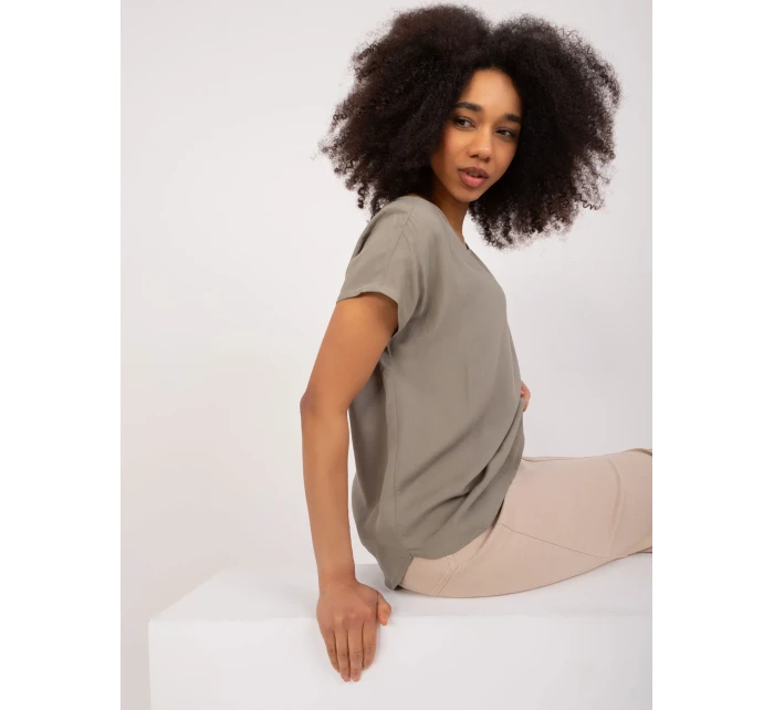 Bluzka model 21156171 khaki - FPrice Bluzka model 21156171 khaki - FPrice