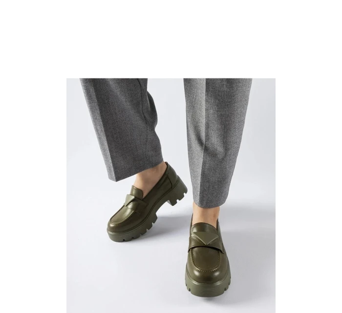 Dámske mokasíny 100-353 Khaki tmavozelená - Solea