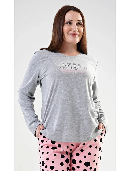 Dámské pyžamo dlouhé model 22408230 - Vienetta Dámské pyžamo dlouhé model 22408230 - Vienetta