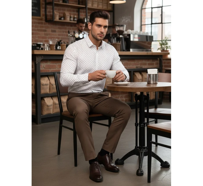 Pánska biela košeľa FashionStreet DX2437