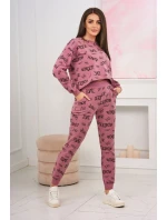 Sada s nápismi tmavo ružová