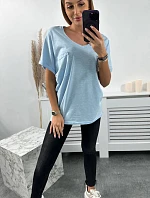 Bavlnená blúzka s vreckami modrá