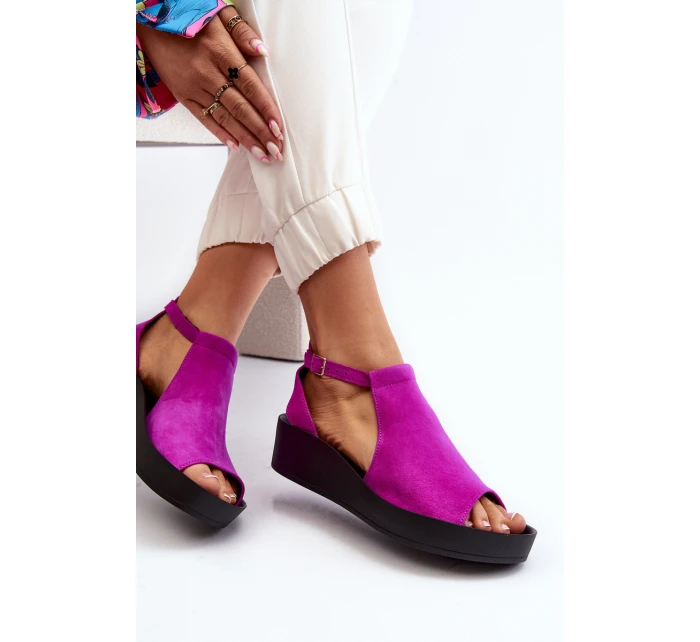 Zazoo 2914 Sandały Damskie Zamszowe Fuksja