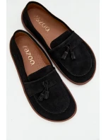 Kožené semišové mokasíny typu barefoot Zazoo 322 černé Kožené semišové mokasíny typu barefoot Zazoo 322 černé