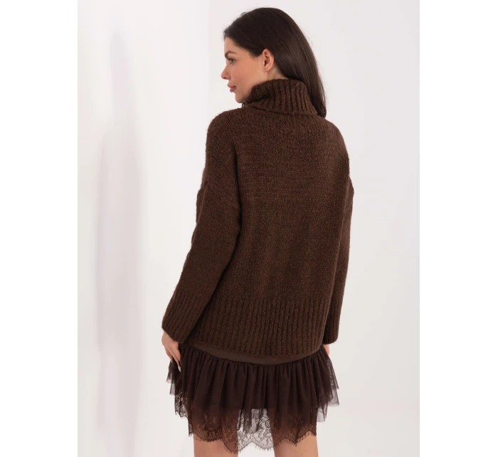 Sweter CH SW model 21776433 ciemny brązowy - FPrice Sweter CH SW model 21776433 ciemny brązowy - FPrice