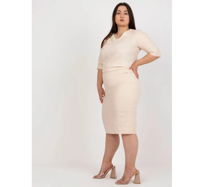 Spódnica LK SD model 18617654 brzoskwiniowy - FPrice Spódnica LK SD model 18617654 brzoskwiniowy - FPrice