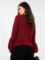 Sweter MI SW model 21958566 bordowy - FPrice Sweter MI SW model 21958566 bordowy - FPrice