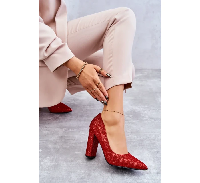 Lesklé lodičky Na červeném Podpatku Elmira Lesklé lodičky Na červeném Podpatku Elmira