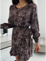 Ležérne šaty s volánmi s leopardím vzorom