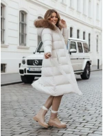 Dámska prešívaná zimná bunda s kožušinou STYLEBELLA white FashionStreet TY4610