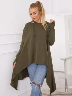 Blúzka s rozšírenou spodnou časťou khaki