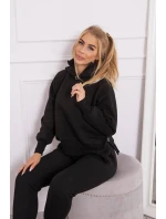 Zateplený rolák s kapucňou čierny