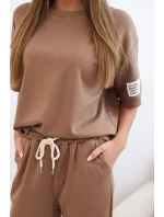 Dámsky viskózový set s krátkym rukávom a ťavími nohavicami