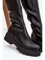 Dámské kozačky nad kolena s  – černé model 21848642 - Kesi