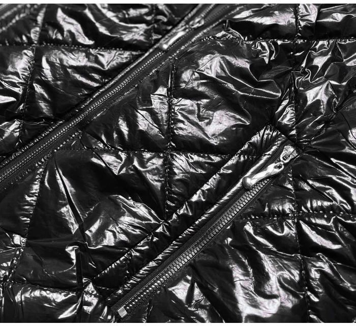 Lesklá čierna dámska bunda (BR9756-1) - Goodlooking Lesklá čierna dámska bunda (BR9756-1) - Goodlooking