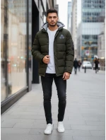 Pánská zimní bunda s kapucí zelená Dstreet model 21993605 - FashionStreet