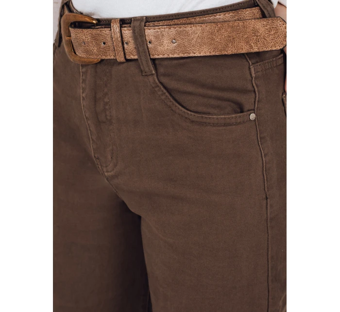 Dámske široké hnedé džínsy FashionStreet UY2845